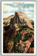 Yosemite National Park Half Dome Cloud's Rest Glacier Point Postcard c1930s
