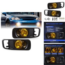 Rapoosans Fog Lights Kit For Honda Civic 1999-2000 H3 55w Yellow Lens