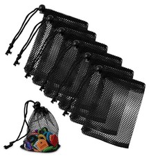 6Pcs Small Mesh Drawstring Bags - 6'' X 4'' Breathable Nylon Storage Bags for Tr