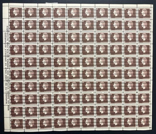 Canada 401 xx , 1 cent cameo precancelled sheet of 100. minor perf sep, LL [ 651