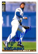 Jose Vizcaino autographed baseball card (New York Mets) 1995 Upper Deck #316