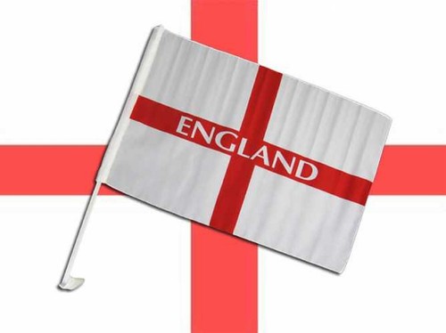 England St George Car Windows Flag 12"x18" Easy Install Clip On Football 2 Flags - 第 1/1 張圖片