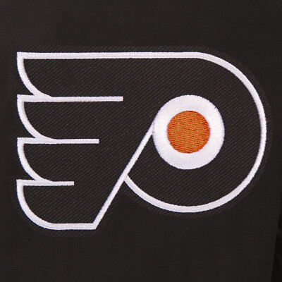 NHL Philadelphia Flyers Wool Leather Reversible Jacket Front Patch