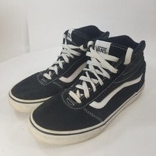 Vans Youth Off The Wall 5000200 Black Skateboarding Shoes Lace Up High Top Sz 4