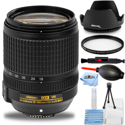 Nikon AF-S DX NIKKOR 18-140mm f/3.5-5.6G ED VR Lens 2213 - 7PC Accessory Bundle