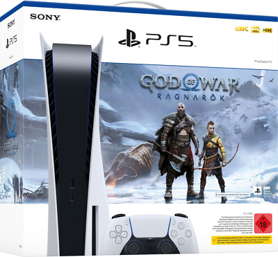 Sony PlayStation 5 Konsole (PS5) Disc Edition Laufwerk + GoW Ragnarök NEU & OVP