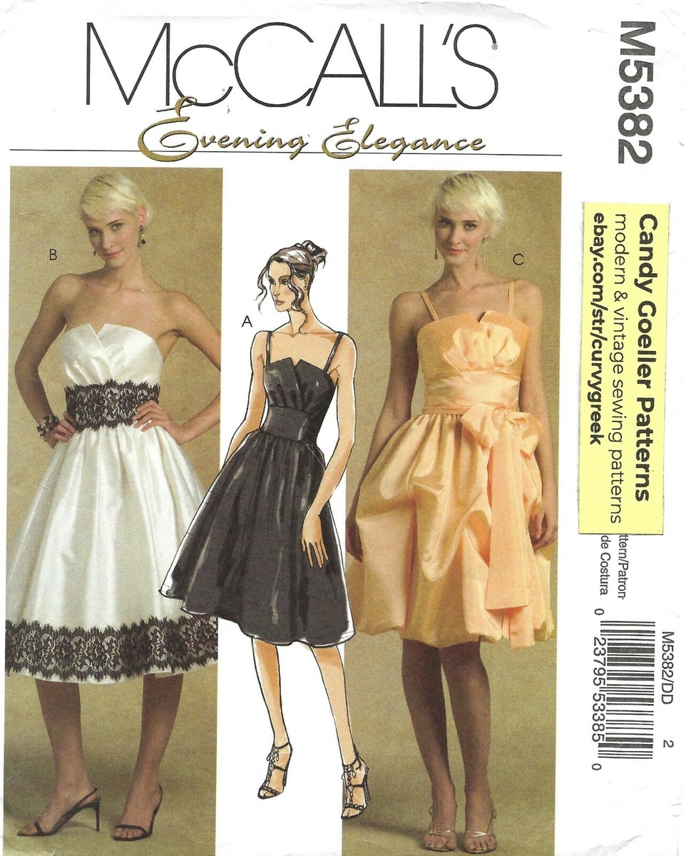 Mccall's M5382 Misses 12 to 18 Special Occasion Cocktail Dress Sewing Pattern