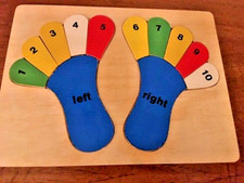 Preschool Wood Puzzle, Numbers 1-10. and Colors. Free Shipping