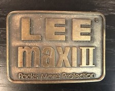 Vintage Lee Maxi II Packs More Protection Belt Buckle