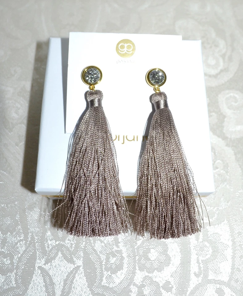 NUEVO EN CAJA $70 Pendientes Borla Gorjana Astoria Paloma Plata Druzy Pierced Foto 2 de 3