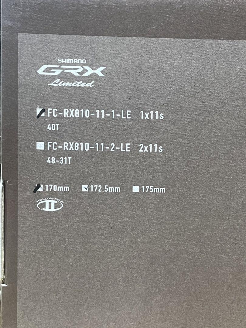 GRX Limited edition シルバー シングル40T 172.5mm | ofa.sg