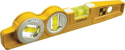Stabila 25360 Die Cast Magnetic Torpedo with 360-degree vial and Yellow 