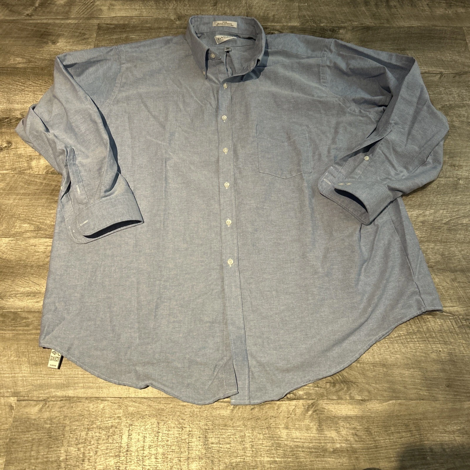 VANS Camicia uomo Van Heu Oxford senza rughe grande 18 5 34 35 blu chiaro ottime condizioni