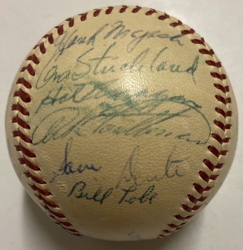 1954 CLEVELAND INDIANS Team Signed Auto Baseball BOB FELLER AL ROSEN LOPEZ - Picture 4 of 7