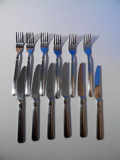 6 Gabeln / 6 Messer * Justinus * seltenes Modell * Edelstahl * 6 Personen *