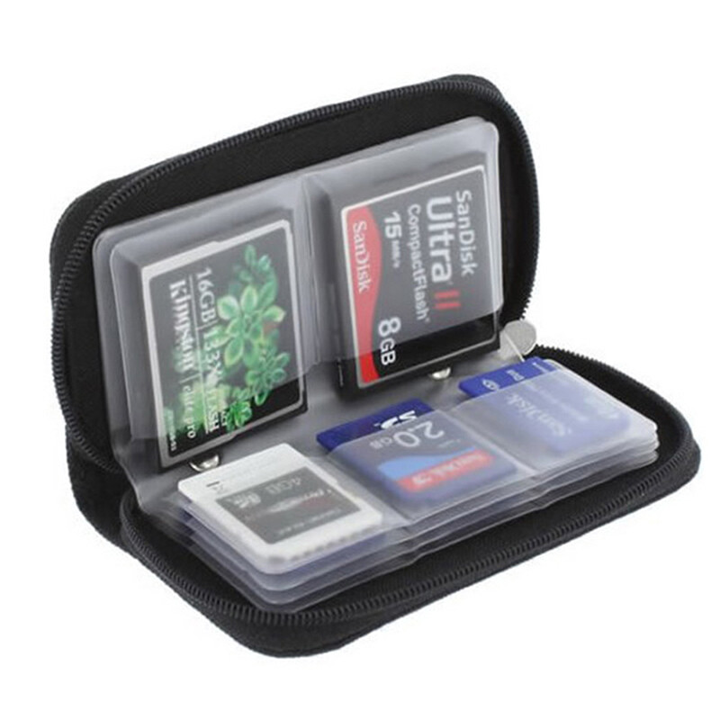 Memory Card Storage Bag 22 Slots for CF/SD/Micro SD/SDHC/MS/DS Game Accessories