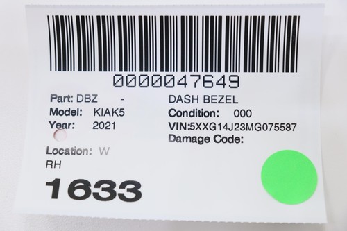 2021-2024 KIA K5 DASH RIGHT BEZEL TRIM COVER PANEL OEM 84795L3000DNN BEIGE_DNN - Picture 10 of 10
