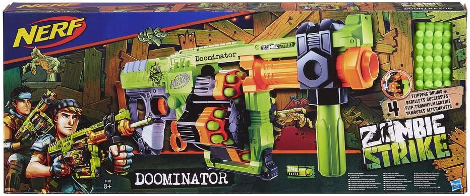 NERF ZOMBIE STRIKE DOOMINATOR Blaster with 4 Rotating Drums