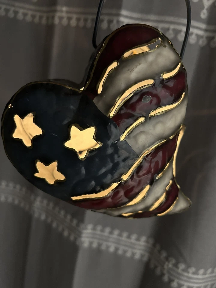 Metal Hanging Tea Light Flag Heart - Image 2 of 4