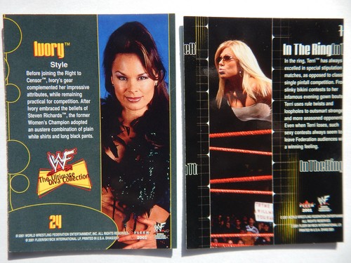 2001 Fleer WWF Ultimate Diva Collection #24 Ivory DOUBLE ERROR Miscut Misprint - Picture 3 of 7