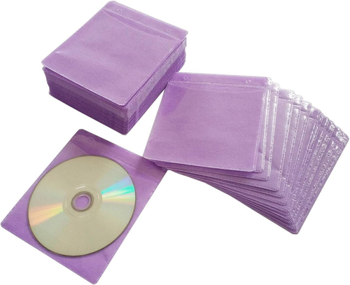 Cd/Dvd/Bluray Sleeves,Double-Sided Refill Plastic Sleeve for CD and DVD Storage