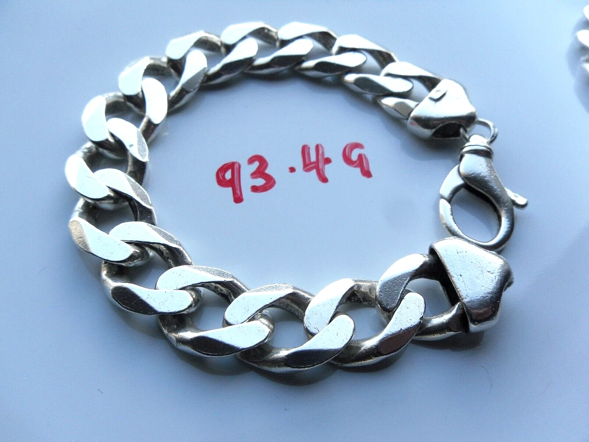 Chunky solid silver bracelet deals