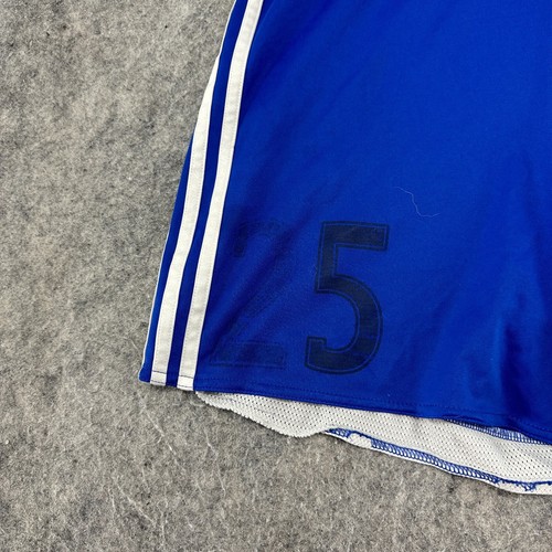 Adidas Shorts Boys Medium Blue White Stripe Logo Climacool Soccer Training - Picture 3 of 10
