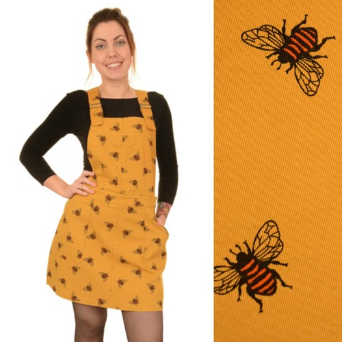 Run and Fly Cotton Bee Print Pinafore 