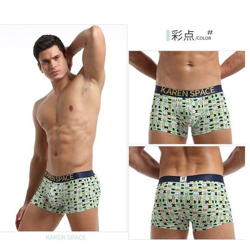 Ropa interior para hombre calzoncillos boxer cintura expuesta estampada verano pantalones de natación - Imagen 23 de 30