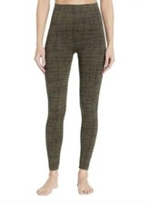 NEW SPANX Look At Me Now Leggings FL3515 Women's Size XL Olive Cross Stitch