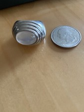 Vintage 925 Sterling Silver Mother Of Pearl Ring Size 7