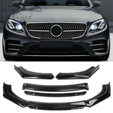 Car Front Bumper Lip Spoiler Gloss Black For Mercedes-Benz C43 C63 AMG 2017-2021