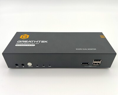 GREATHTEK 2-computer 2-monitor DVI KVM Switch (w/ Power adapter)