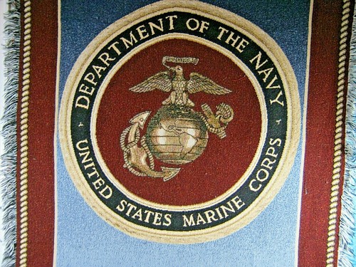 Department Of The Navy United States Marines Woven Throw/ Blanket 44” X 56” - Picture 3 of 7