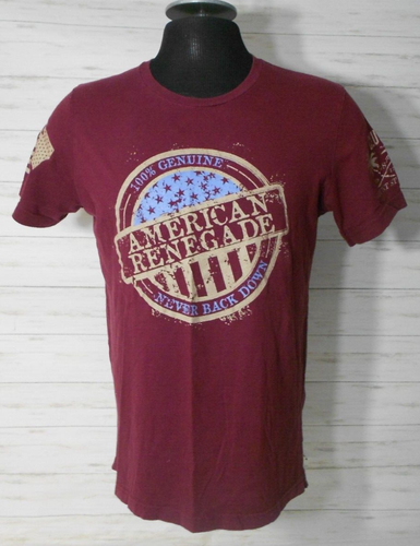 GRUNT STYLE Medium to SLIM Large American Renegade Never Back Down T-SHIRT USA