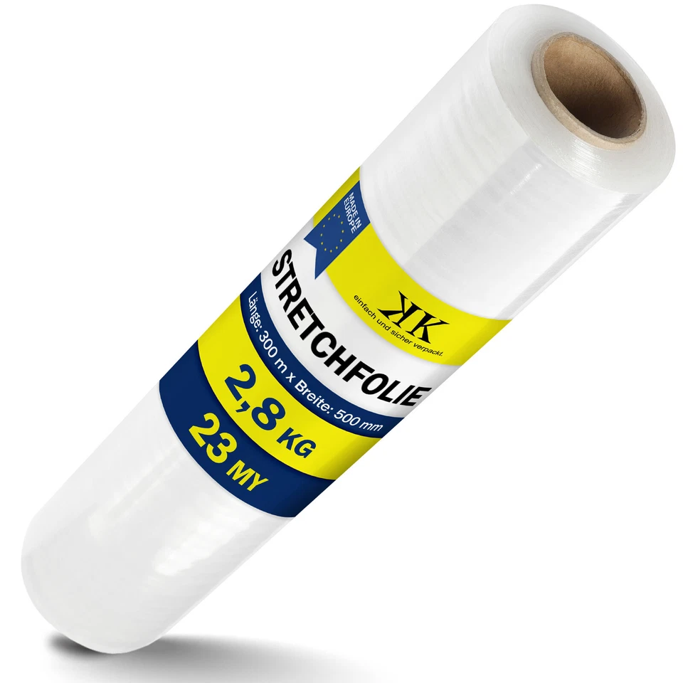 KK VERPACKUNGEN © Strechfolie 23y, 500mm x 300 m Stretchfolie Palettenfolie Folie