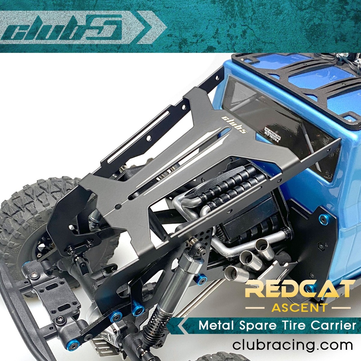 Porta Neumáticos De Repuesto De Metal Para Redcat Fusion – Negro, Escala 1:10, Eléctrico