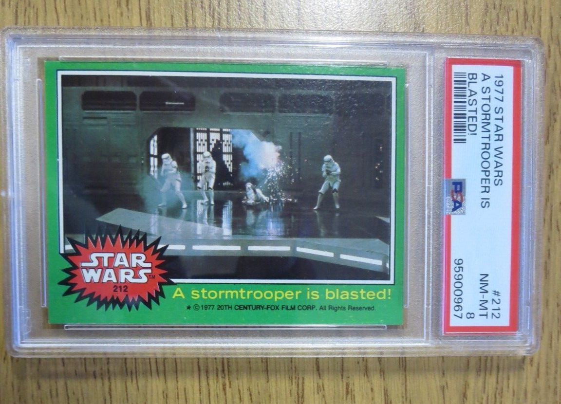 1977 Topps Star Wars Green Series #212 Stormtroopers PSA 8 Clean Fresh Slab