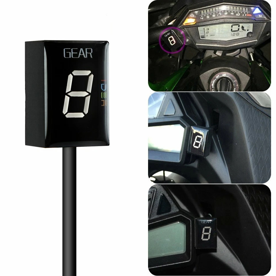 Indicador de engranajes de motocicleta pantalla LED blanca para Ducati Monster Scrambler Hyper Foto 2 de 4