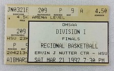 1992 03/21 Ohio High School Division I Boy's Basketball Finals Ticket Stub