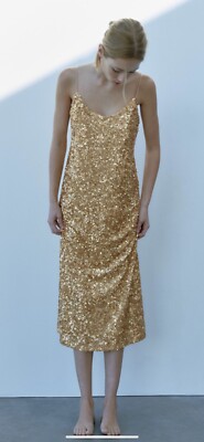 zara gold knit dress Zara Knit Maxi Dress main image 0