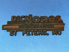 Dick Jones Ford Mercury St. Peter’s MO Car Dealership Dealer Emblem Badge Logo N