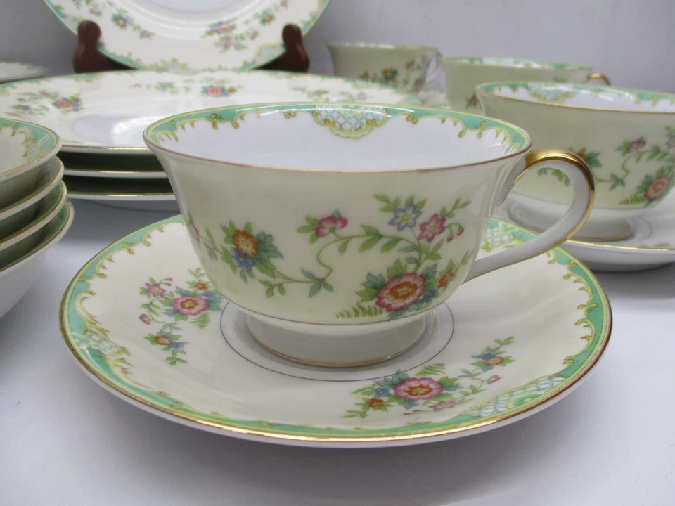 Morimura Noritake Embaixada do Japão Floral Redondo (24 peças) 6 peças Configuração de Lugar para 4 - Imagem 3 de 4