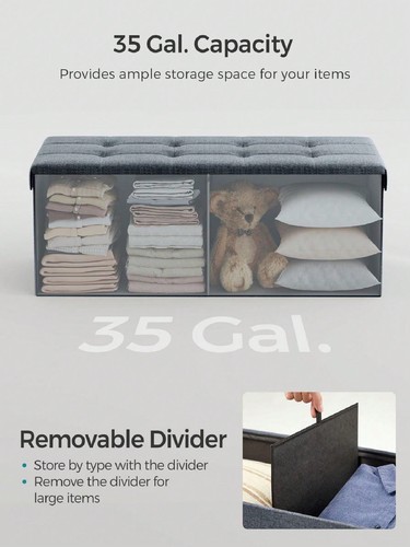 Storage Ottoman Bench-Holds 660lb,Footstool for Bedroom & Living Room - Picture 92 of 111
