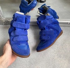 ISABEL MARANT LADIES BECKETT LEATHER SUEDE WEDGE SNEAKERS TRAINERS SZ 39