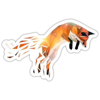 Fuchs Spruch Polygon Low Poly Aufkleber Sticker, max. 10 x 10 cm, 10 x 10 cm