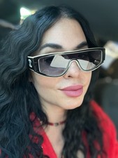 CHANEL Women s Oversized Sunglasses Black Plastic Frame Gray Tinted Logo