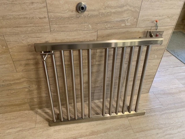 Luxury Wall Mounted Towel Warmer Hardwired Brushed Nickel 33"H x 29"W 12 bars  - Image 3 of 4
