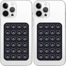 2 Pack Silicone Octo Cup Buddy Sticky Grip Holder for Cellphone, Black