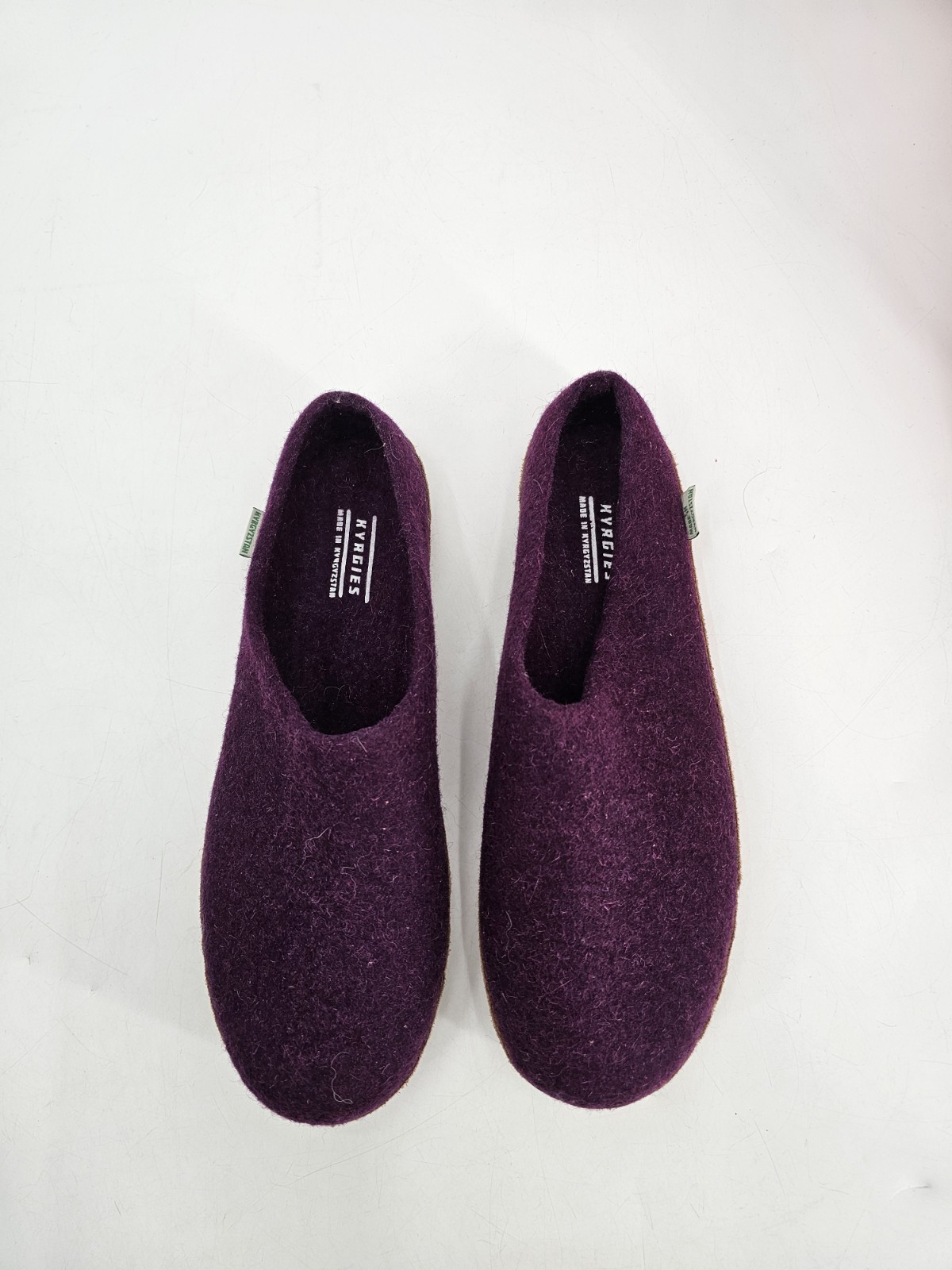 SAOLA Kyrgies pantofole fatte a mano in lana suola modellata viola da uomo taglia EU 47 US taglia 14
